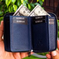 Garbalia Chain Hakiki Deri Lacivert Erkek Cüzdanı - Görsel 2