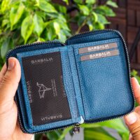 Garbalia Chain Hakiki Deri Unisex Petrol Mavisi Kartlık Cüzdan - Görsel 4