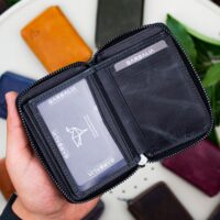 Garbalia Fargo Vintage Deri Fermuarlı Siyah Unisex Kartlık Cüzdan - Görsel 3