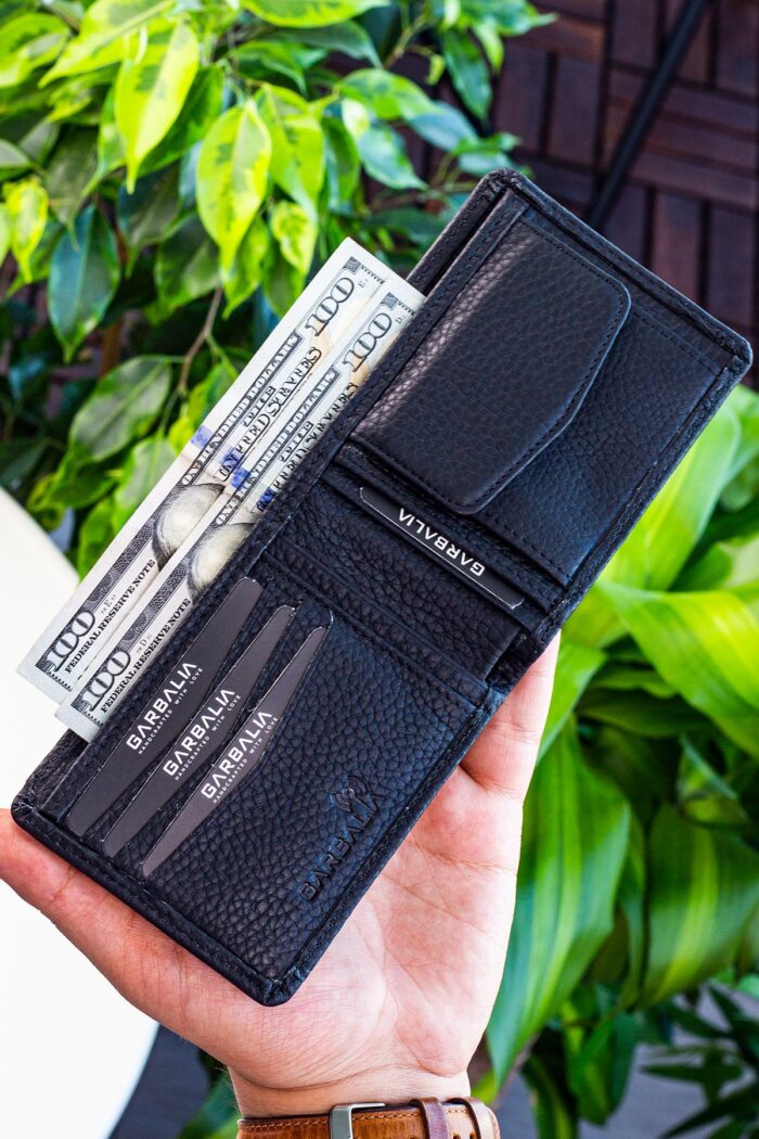 Garbalia Kanguru Hakiki Deri RFID Engelleyici Siyah Cüzdan Kartlık - Görsel 2