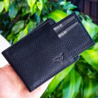 Garbalia Kanguru Hakiki Deri RFID Engelleyici Siyah Cüzdan Kartlık