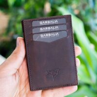 Garbalia Magic Hakiki Deri RFID Engelleyici Unisex Sihirbaz Kahverengi Kartlık Cüzdan - Görsel 4