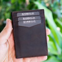 Garbalia Magic Hakiki Deri RFID Engelleyici Unisex Sihirbaz Kahverengi Kartlık Cüzdan - Görsel 5
