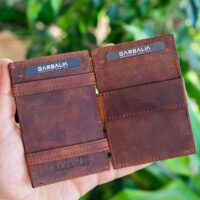 Garbalia Magic Hakiki Deri RFID Engelleyici Unisex Sihirbaz Taba Kartlık Cüzdan - Görsel 3