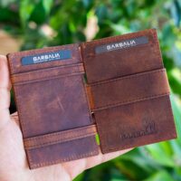 Garbalia Magic Hakiki Deri RFID Engelleyici Unisex Sihirbaz Taba Kartlık Cüzdan - Görsel 4