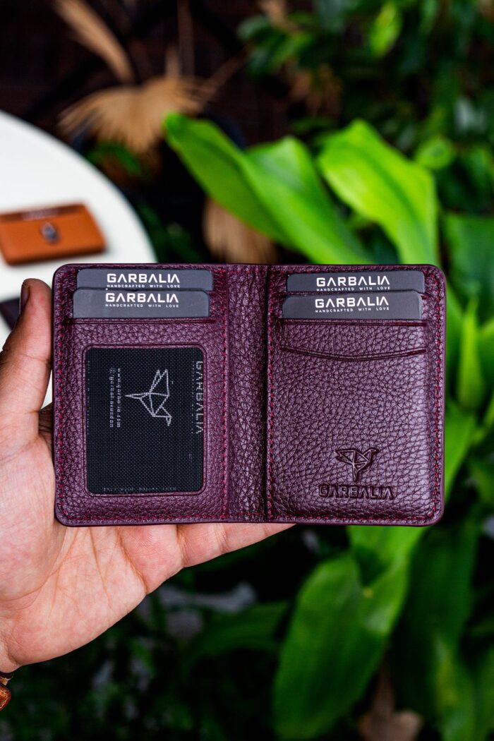 Garbalia Nahita Hakiki Deri Slim Bordo Kartlık Cüzdan - Görsel 3