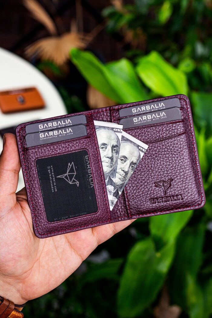 Garbalia Nahita Hakiki Deri Slim Bordo Kartlık Cüzdan