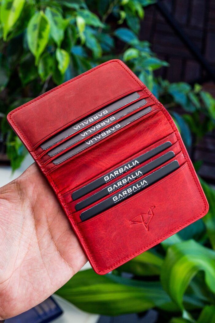 Garbalia Regina Vintage Deri Kırmızı Erkek Kartlık Cüzdan