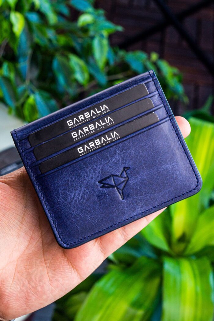 Garbalia Regina Vintage Deri Lacivert Erkek Kartlık Cüzdan - Görsel 2