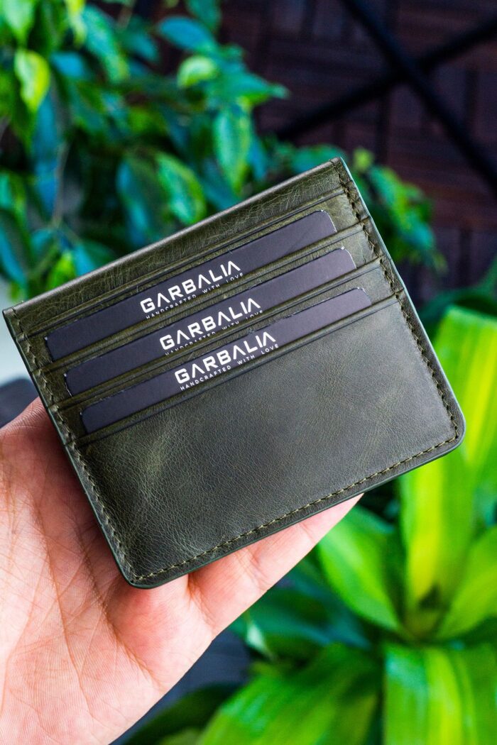Garbalia Regina Vintage Deri Yeşil Erkek Kartlık Cüzdan - Görsel 4