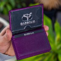 Garbalia Vera Hakiki Deri Minimal Mürdüm Kartlık - Görsel 3