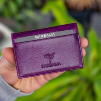 Garbalia Vera Hakiki Deri Minimal Mürdüm Kartlık