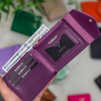 Garbalia Peru Vegan Deri Bozuk Para Gözlü Bol Kartlıklı Mini Mürdüm Kadın Cüzdanı - Görsel 3
