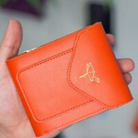 Garbalia Peru Vegan Deri Bozuk Para Gözlü Bol Kartlıklı Mini Turuncu Kadın Cüzdanı